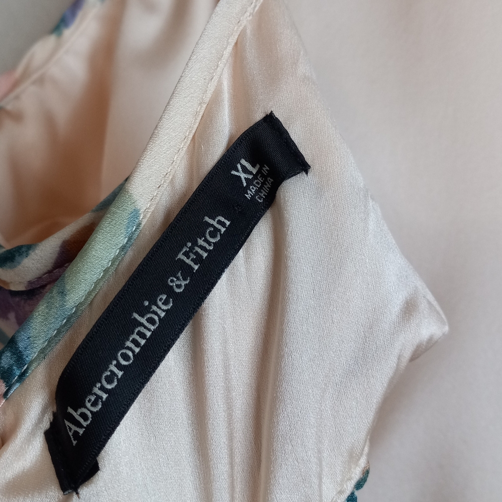 Abercrombie & Fitch Giselle Satin Pleated Floral Maxi Dress XL - Picture 10 of 16